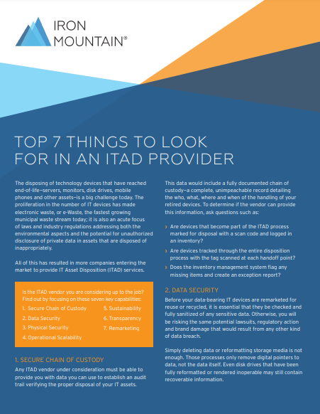 7 Things To Look For In ITAD Provider