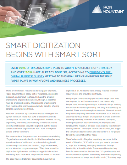 Smart digitization begins with Smart Sort