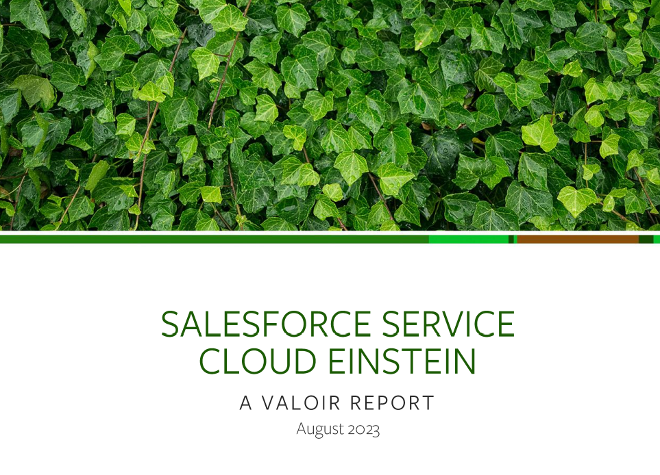 Salesforce Service Cloud Einstein a Valoir Report