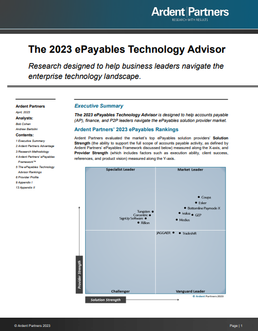 The 2023 ePayables Technology Advisor