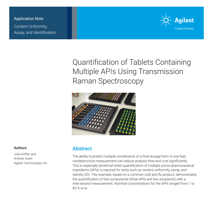 Quantification of Tablets Containing Multiple APIs Using Transmission Raman Spectroscop