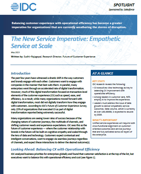 IDC | The New Service Imperative: Empathetic Service at Scale