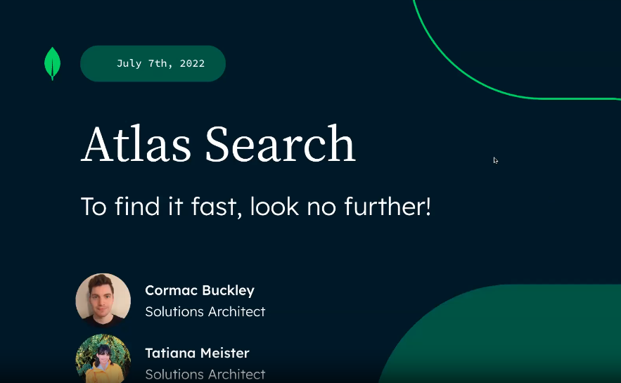MongoDB Atlas Search Webinar