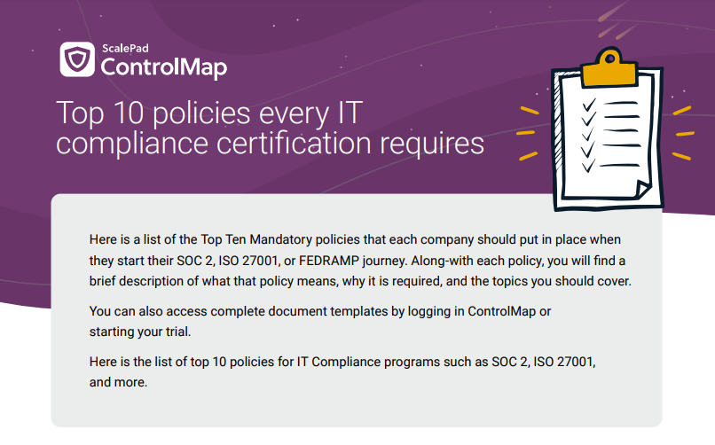 Top 10 policies every IT compliance certification requires
