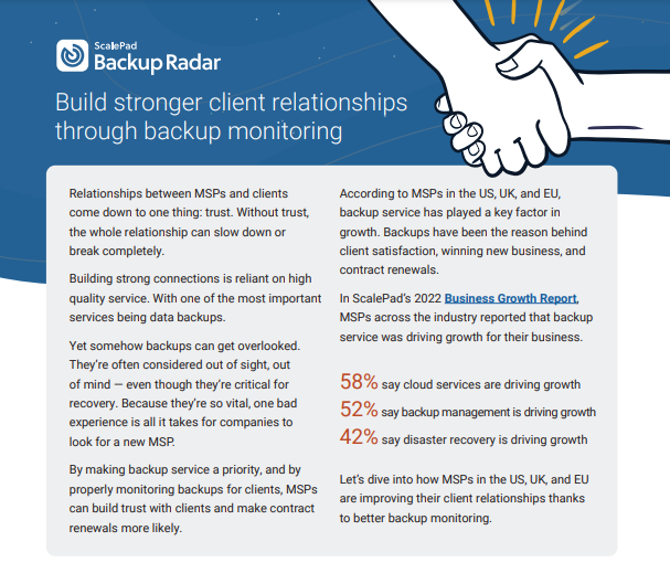 Build stronger client relationships through backup monitoring