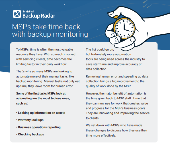 MSPs take time back with backup monitoring