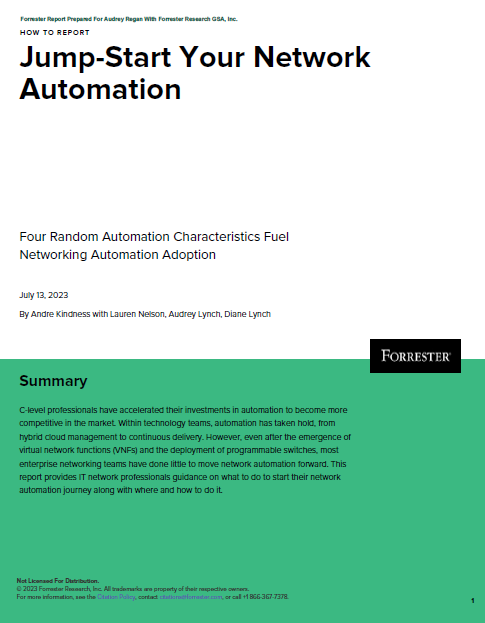 Forrester Whitepaper: Jump Start Your Network Automation