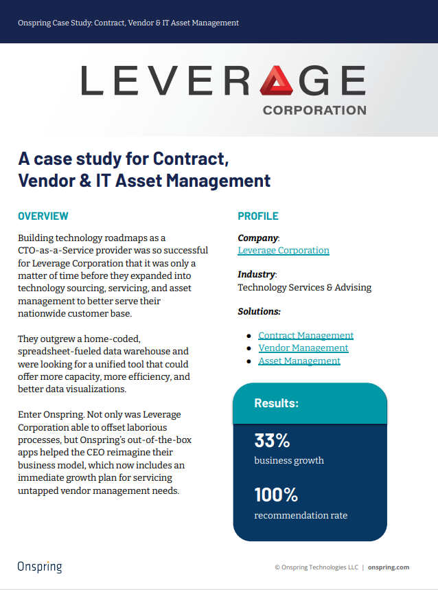 A Case Study for Contract, Vendor, & IT Asset Management