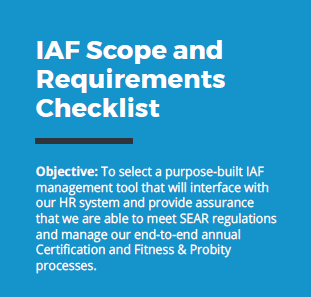 IAF Scope and Requirements Checklist