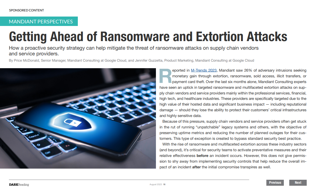 Getting Ahead of Ransomware and Extortion Attacks