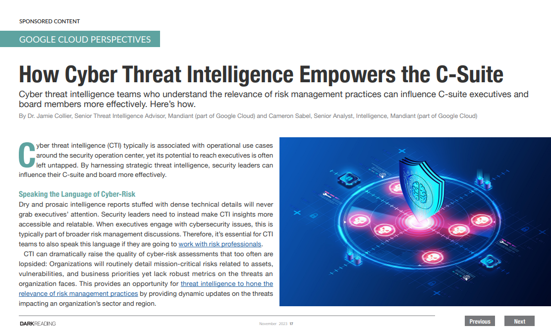 How Cyber Threat Intelligence Empowers the C-Suite