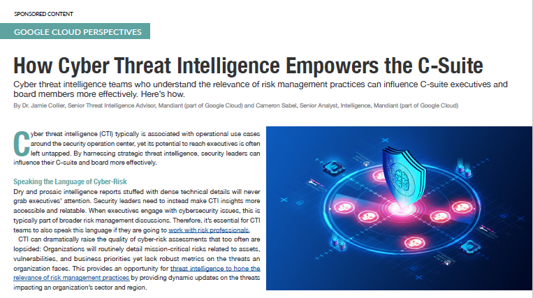 How Cyber Threat Intelligence Empowers the C-Suite