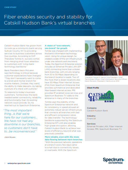 Fiber Provides Security and Stability for Virtual Bank Branches
