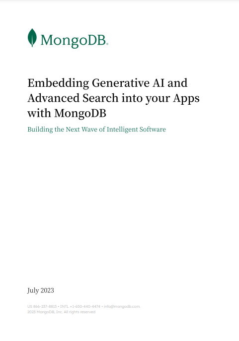 Embedding Generative AI and Advanced Search into your Apps with MongoDB