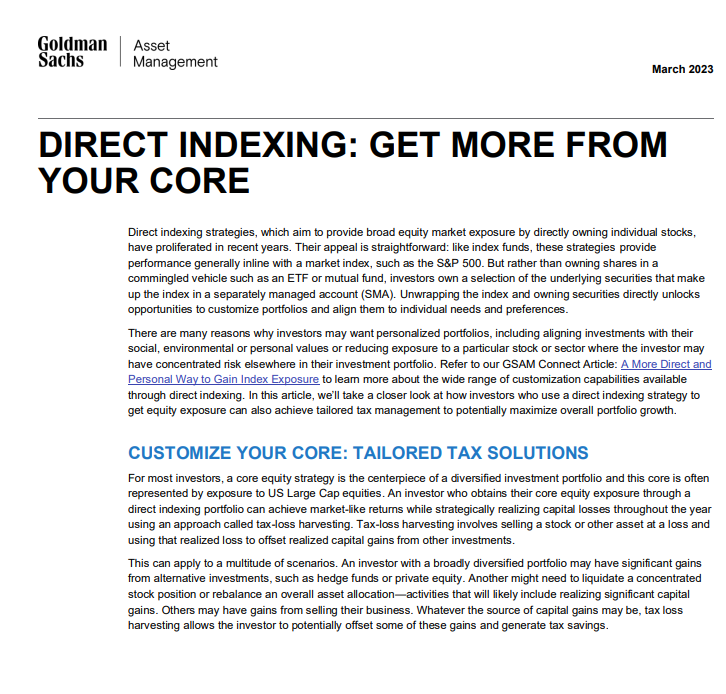 Direct Indexing: Get More from Your Core