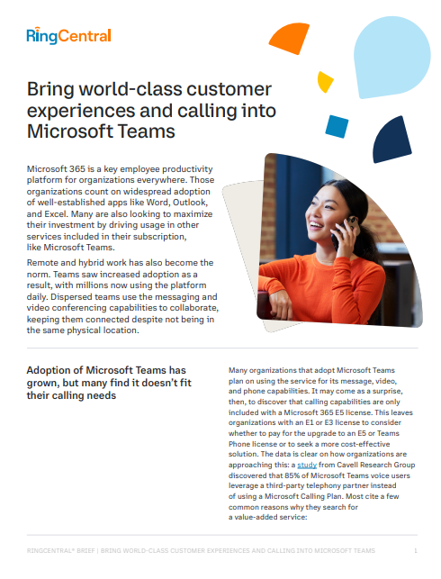 Bring world-class customer experiences and calling into Microsoft Team