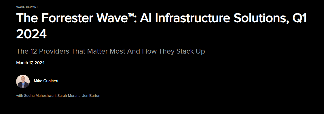 Google named a Leader in The Forrester Wave™: AI Infrastructure Solutions, Q1 2024