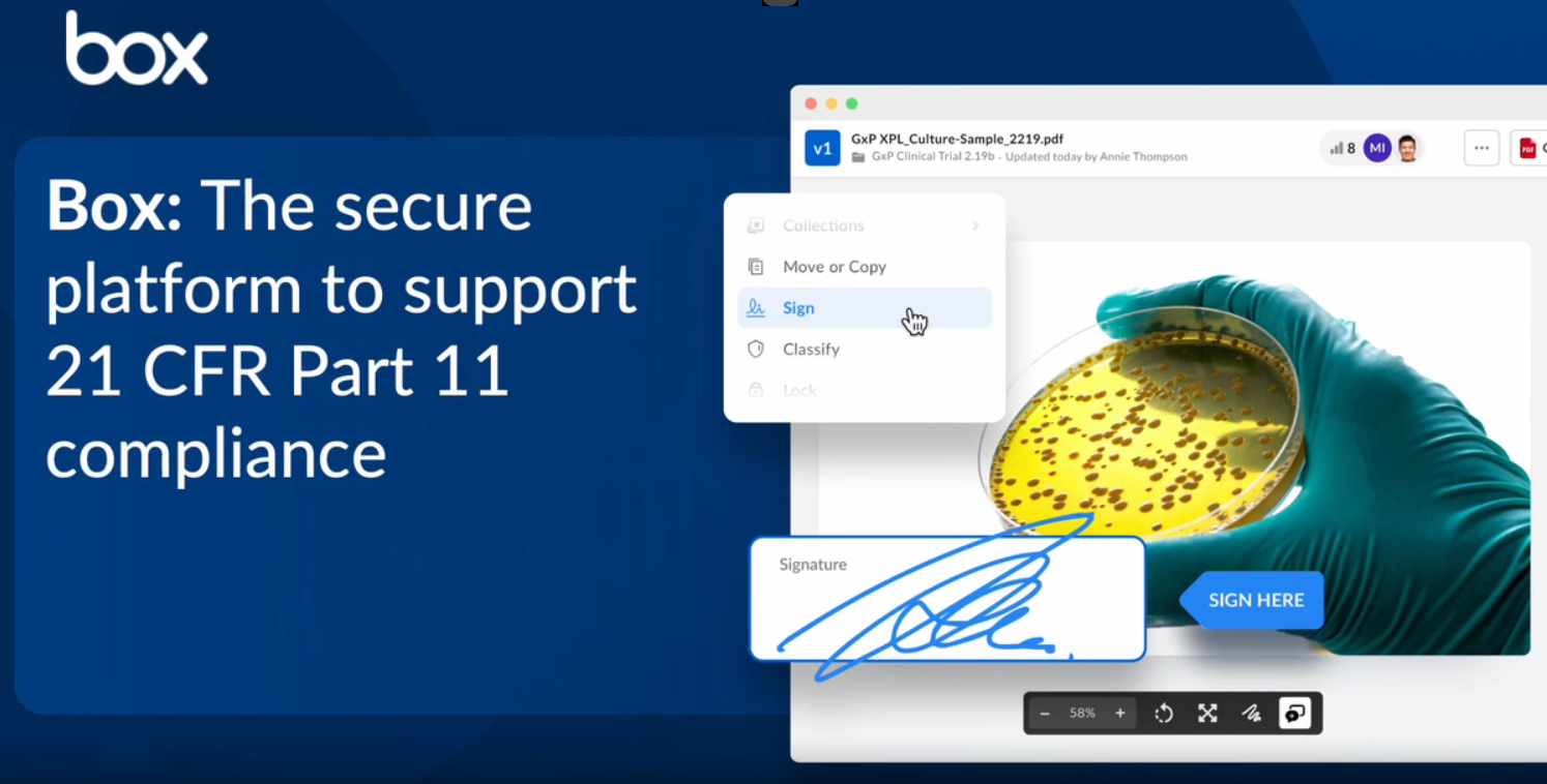 Box: The secure platform to support 21 CFR Part 11 compliance