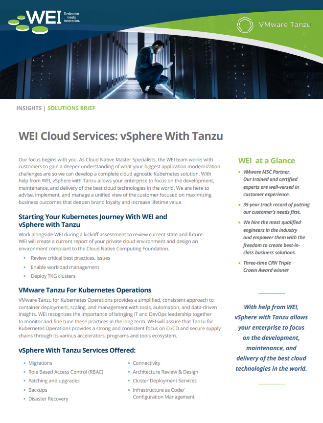 WEI Cloud Services: vSphere With Tanzu