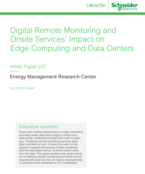 Digital Remote Monitoring and Onsite Services' Impact on Edge Computing and Data Centers