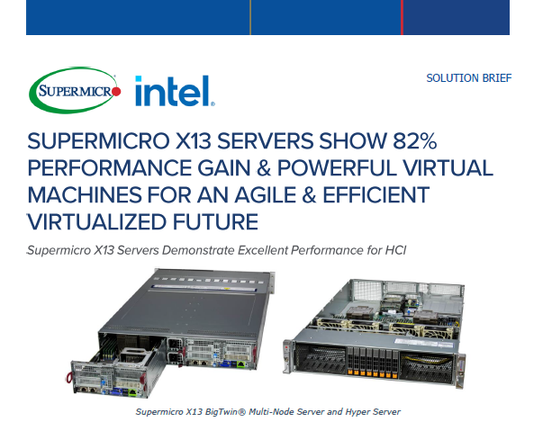 SUPERMICRO X13 SERVERS SHOW 82% PERFORMANCE GAIN & POWERFUL VIRTUAL MACHINES FOR AN AGILE & EFFICIENT VIRTUALIZED FUTURE