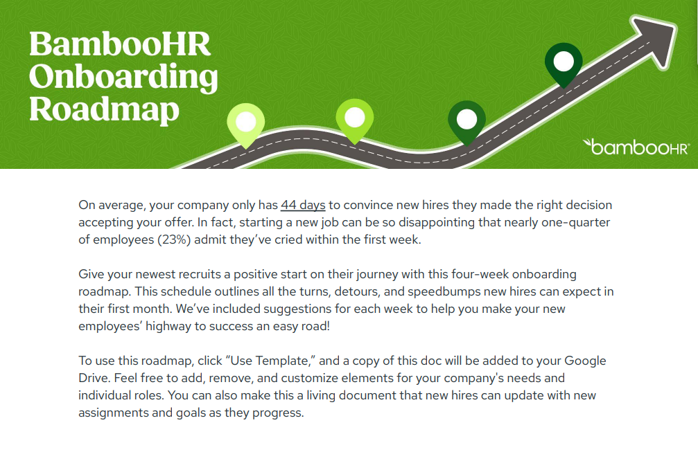 BambooHR Onboarding Roadmap