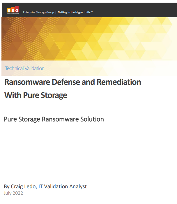 Ransomware Defense and Remediation With Pure Storage