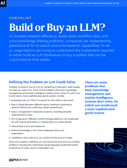 Build or Buy an LLM?