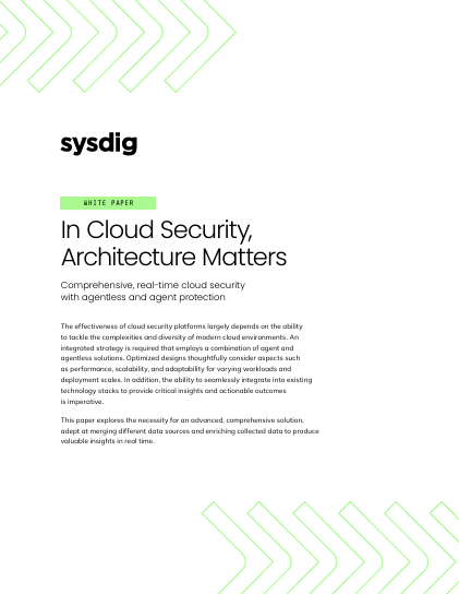 In Cloud Security, Architecture Matters