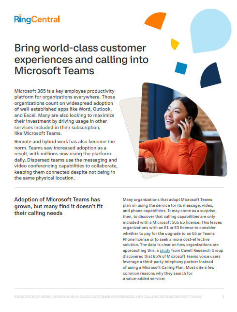 Bring world-class customer experiences and calling into Microsoft Teams