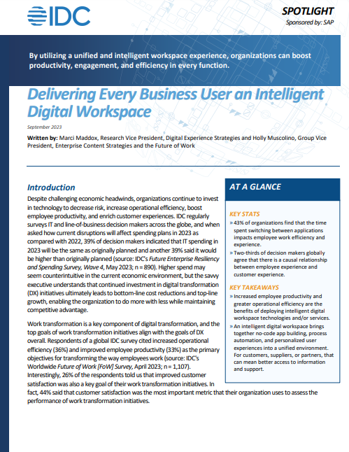 Delivering Every Business User an Intelligent Digital Workspace.