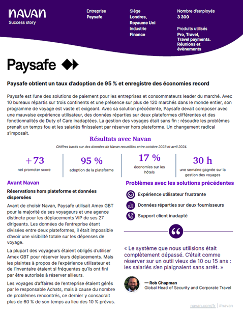 Paysafe obtient un taux d’adoption de 95 % et enregistre des économies record