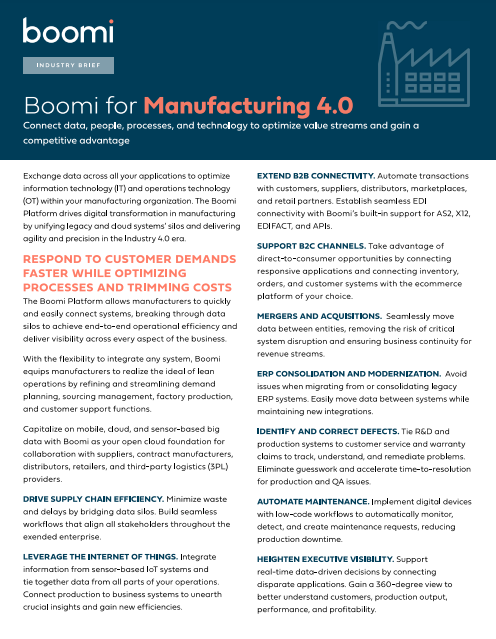 Boomi for Manufacturing 4.0