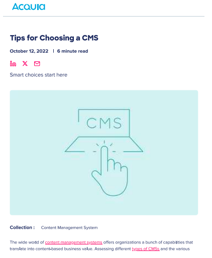 Blog - Tips for Choosing a CMS: Best Practices Guide