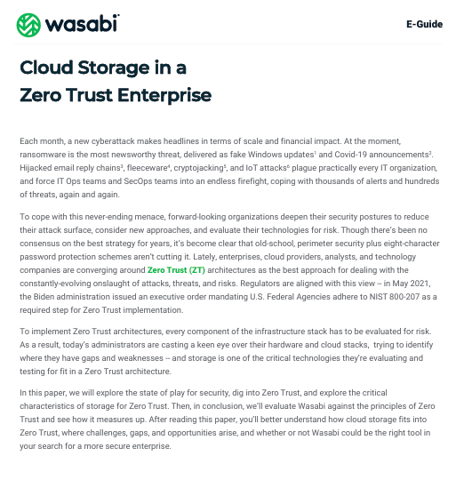 Cloud Storage in a Zero Trust Enterprise