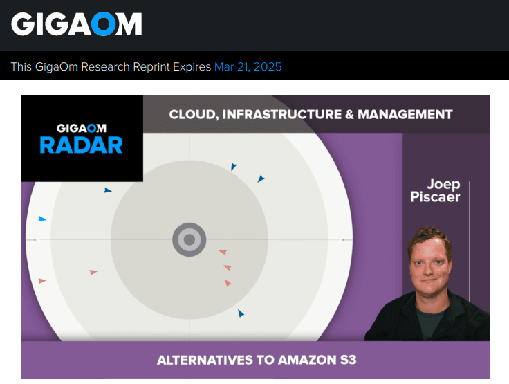 GigaOm Radar for Alternatives to Amazon S3