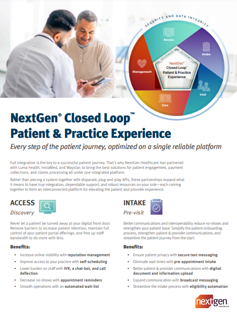 NextGen® Closed Loop™ Patient & Practice Experience