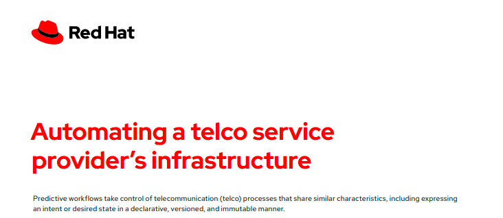 Automating a telco service provider's infrastructure