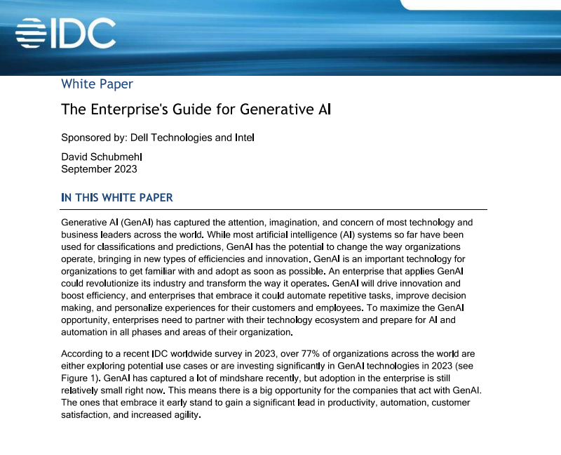 IDC Enterprise Guide for Generative AI