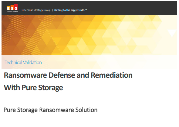 Ransomware Defense and Remediation With Pure Storage