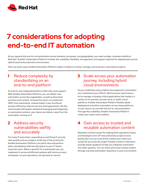 7 considerations for adopting end-to-end IT automation