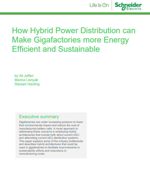 How Hybrid Power Distribution can Make a Gigafactories more Energy Efficient and Sustainable