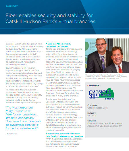 Fiber Provides Security and Stability for Virtual Bank Branches