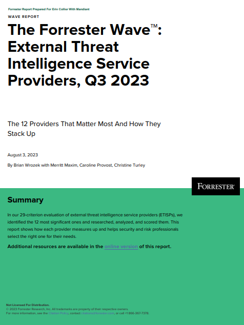 Forrester Wave: Threat Intel Service Providers, Q3 2023