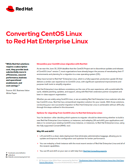 Converting CentOS Linux to Red Hat Enterprise Linux