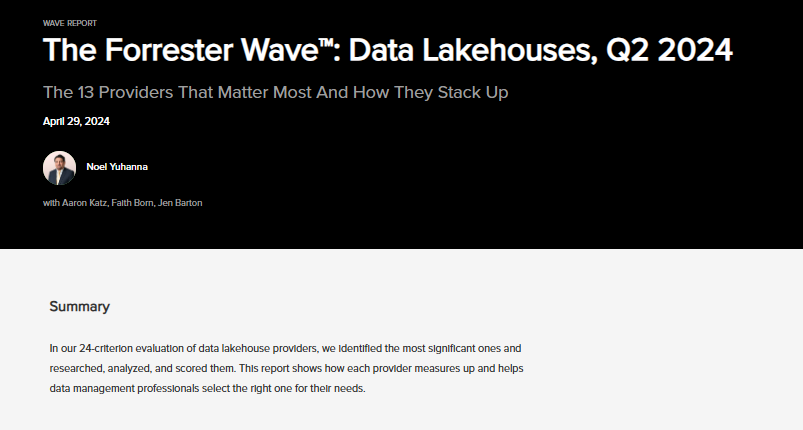 The Forrester Wave™: Data Lakehouses, Q2 2024