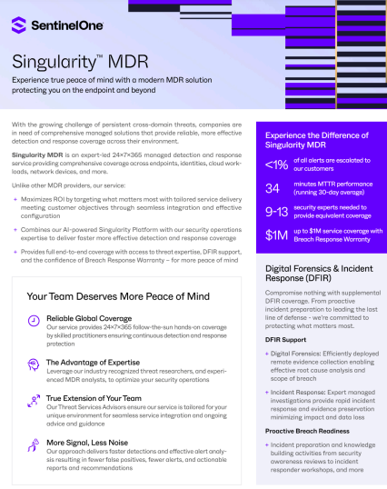 Singularity MDR