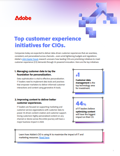 Customer experience priorities for IT executives.