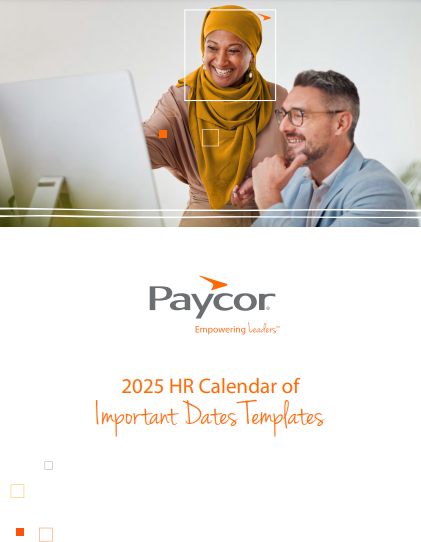 2025 HR Calendar of Important Dates Templates